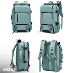 Rucsac multifunctional NEXTLY, tip geanta de mana, multiple compartimente, compartiment incaltaminte, impermeabil, port USB, atasare pe troler, manere, 46x30x16cm, negru - imagine 11