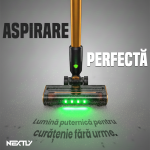 Aspirator vertical cu functie de mop si auto NEXTLY, lumina LED, 4 capete interschimbabile, afisaj digital, indicator baterie, 3 trepte de viteza, negru - imagine 7