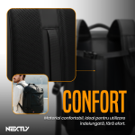 Rucsac extensibil cu vacuum si cifru NEXTLY, multiple compartimente, calitate premium, impermeabil, 49x32x15cm, albastru - imagine 12