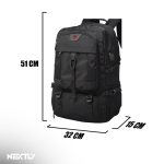 Rucsac multifunctional extensibil NEXTLY, multiple compartimente, compartiment adidasi, port USB si mufa Jack, material calitativ, respirabil, atasare pe troler, maner, 51x32x15cm, negru - imagine 10