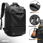 Rucsac extensibil cu vacuum si cifru NEXTLY, multiple compartimente, calitate premium, impermeabil, 49x32x15cm, verde - imagine 13