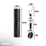 Set tirbuson electric 4 in 1 NEXTLY, suport de organizare, taietor de folie, aerator si dop cu vidare incluse, functionare cu baterii, negru - imagine 9