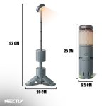 Lampa extensibila pentru camping NEXTLY, lumina calda/rece, 3 trepte de intensitate, mod SOS, functie PowerBank, waterproof, magnet integrat, tarus de fixare in sol, 25-92cm, verde - imagine 11