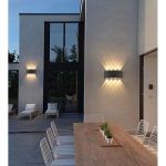 Aplica LED de perete, NEXTLY, 8 Leduri, lumina sus si jos, iluminat exterior si interior, 8W, 3000K, lumina calda, IP65, aluminiu, alb - imagine 5