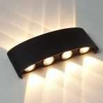 Aplica LED de perete, NEXTLY, 8 Leduri, lumina sus si jos, iluminat exterior si interior, 8W, 3000K, lumina calda, IP65, aluminiu, alb - imagine 7