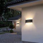 Aplica LED de perete, NEXTLY, 8 Leduri, lumina sus si jos, iluminat exterior si interior, 8W, 3000K, lumina calda, IP65, aluminiu, alb - imagine 4
