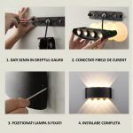 Aplica LED de perete, NEXTLY, 8 Leduri, lumina sus si jos, iluminat exterior si interior, 8W, 3000K, lumina calda, IP65, aluminiu, alb - imagine 13