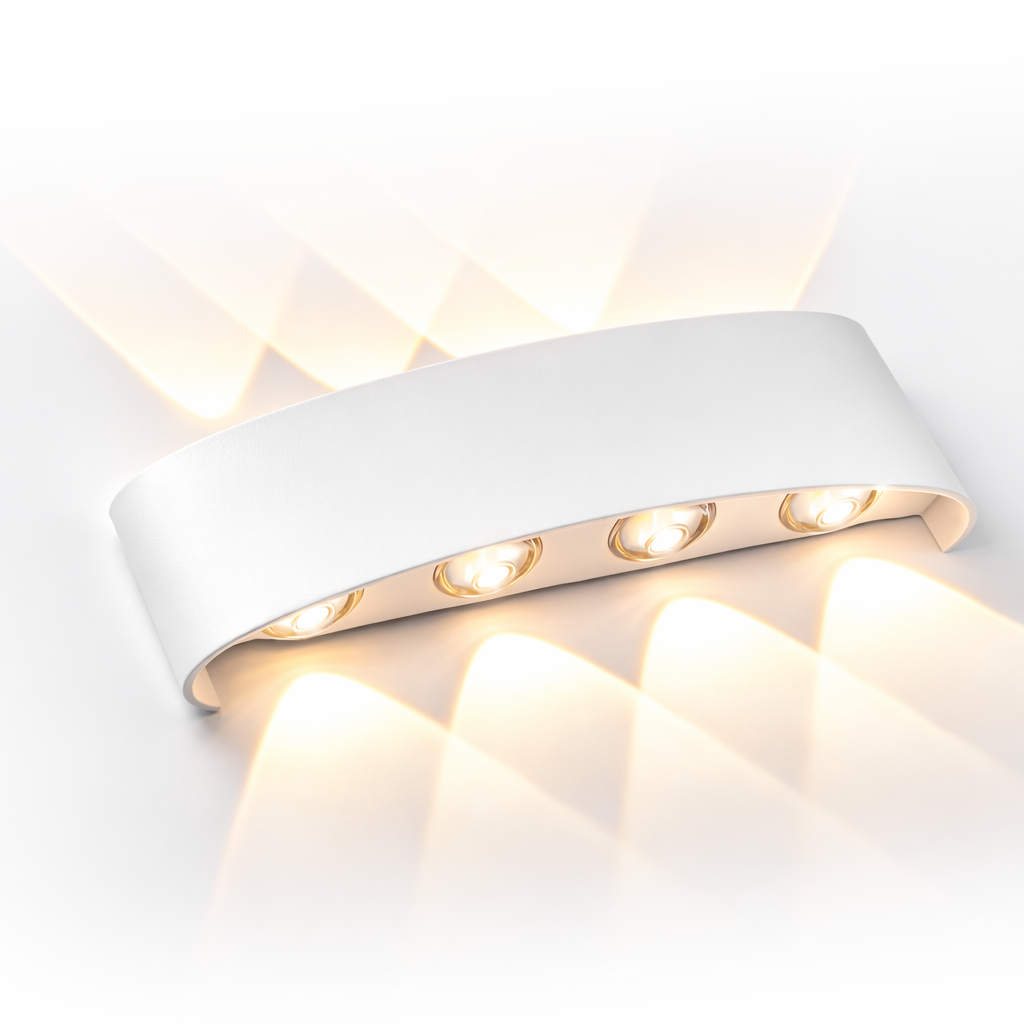 8b7e71da46ad6935c168bf96ea89c008.png Aplica LED de perete, NEXTLY, 8 Leduri, lumina sus si jos, iluminat exterior si interior, 8W, 3000K, lumina calda, IP65, aluminiu, alb - imagine 1