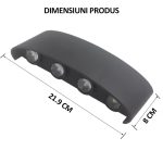 Aplica LED de perete, NEXTLY, 8 Leduri, lumina sus si jos, iluminat exterior si interior, 8W, 3000K, lumina calda, IP65, aluminiu, alb - imagine 12