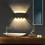 Aplica LED de perete, NEXTLY, 8 Leduri, lumina sus si jos, iluminat exterior si interior, 8W, 3000K, lumina calda, IP65, aluminiu, alb - imagine 6