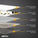 Rola tapet autoadeziv premium NEXTLY, tapet marmura alba, waterproof, ajustabil, adeziv puternic, usor de montat, acoperire 3.6 mp, 120x300 cm, 2.5 mm grosime, alb cu model 02-2 - imagine 4