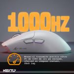 Mouse de Gaming Wireless x11 Bluetooth 800-22000 DPI NEXTLY, Statie de Incarcare Wireless cu Iluminare RGB, Shark Attack, LightWeight 62g, 125-1000Hz, PAW3311, USB/BT/Wireless, 400IPS, butoane programabile, Android, Win, MacOS, universal, Alb - imagine 7