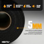 Rola Tapet autoadeziv Premium tip Riflaj NEXTLY, imitatie Marmura Alb Auriu Negru, rezistent la apa, spuma moale si pvc, 5 mm grosime, adeziv puternic, 58x300cm, auriu-alb-negru - imagine 7