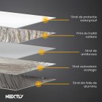 Rola tapet autoadeziv premium NEXTLY, marmura gri-auriu, waterproof, ajustabil, adeziv puternic, usor de montat, acoperire 3.6 mp, 120x300 cm, 2.5 mm grosime, gri-auriu - imagine 4