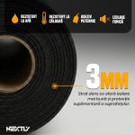 Rola tapet autoadeziv 3D premium tip riflaj NEXTLY, imitatie lemn, rezistent la apa, spuma moale si pvc, 3 mm grosime, adeziv puternic, 60x300cm, bej deschis alb - imagine 7