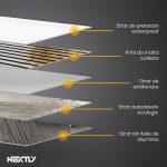 Rola Tapet autoadeziv 3D premium tip Riflaj NEXTLY, imitatie Marmura Alba-Aurie, rezistent la apa, spuma moale si pvc, 5 mm grosime, adeziv puternic, 58x300cm, alb-auriu - imagine 6