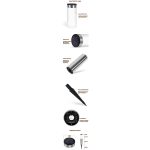 Lampa solara de exterior cu tarus NEXTLY, pentru gradina, decorativa, lumina calda/rece, senzor de lumina, waterproof, cilindrica, argintiu-alb - imagine 6