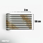 Rola Tapet autoadeziv 3D premium tip Riflaj NEXTLY, imitatie Marmura Alba-Aurie, rezistent la apa, spuma moale si pvc, 5 mm grosime, adeziv puternic, 58x300cm, alb-auriu - imagine 11