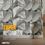Rola tapet autoadeziv premium NEXTLY, marmura gri, waterproof, ajustabil, adeziv puternic, usor de montat, acoperire 3.6 mp, 120x300 cm, 2.5 mm grosime, gri abstract - imagine 3