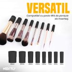 Aparat electric pentru spalat pensule de machiaj NEXTLY, curatare rapida 5-10 secunde, compatibilitate universala, 8 adaptoare diferite marimi, sistem rotativ 360°, functionare cu baterii, negru - imagine 4