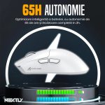 Mouse de Gaming Wireless x11 Bluetooth 800-22000 DPI NEXTLY, Statie de Incarcare Wireless cu Iluminare RGB, Shark Attack, LightWeight 62g, 125-1000Hz, PAW3311, USB/BT/Wireless, 400IPS, butoane programabile, Android, Win, MacOS, universal, Alb - imagine 6