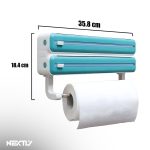 Dispenser 3 in 1 pentru folie stretch/aluminiu/hartie NEXTLY, pentru bucatarie, prindere cu adeziv, 35.8x18.4cm, alb - imagine 9