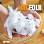 Set 100 pungi alimentare cu elastic NEXTLY, rezistenta la temperaturi intre -60°C si 110°C, material sigur PE, 30cm diametru, transparent - imagine 4
