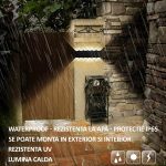 Aplica LED de perete, NEXTLY, 12 Leduri, lumina sus si jos, iluminat exterior si interior, 12W, 3000K, lumina calda, IP65, aluminiu, alb - imagine 3