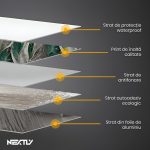 Rola tapet autoadeziv premium NEXTLY, marmura gri-verde, waterproof, ajustabil, adeziv puternic, usor de montat, acoperire 3.6 mp, 120x300 cm, 2.5 mm grosime, gri-verde - imagine 4