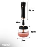 Aparat electric pentru spalat pensule de machiaj NEXTLY, curatare rapida 5-10 secunde, compatibilitate universala, 8 adaptoare diferite marimi, sistem rotativ 360°, functionare cu baterii, negru - imagine 9