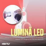 Cleste unghii cu LED pentru pisici/caini mici NEXTLY, 2 trepte de iluminare, maner ergonomic, lame curbate, functionare cu baterie, ABS si otel inoxidabil, 10.5x6.2cm, alb-albastru - imagine 4
