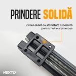 Suport de haine/umerase culisant pentru dulap NEXTLY, glisare silentioasa, prindere solida cu fixare dubla, sistem de amortizare, aluminiu/ABS, 35x10.4cm, negru - imagine 5