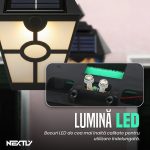 Set 2 x Lampa de exterior cu incarcare solara NEXTLY, senzor de lumina, IP65, buton ON/OFF, ABS, 19.3x14.5cm, negru - imagine 4