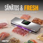 Aparat de vidat si sigilat alimente umede/uscate si obiecte NEXTLY, Touch Control, afisaj digital, 27cm bara de lipire, negru-argintiu - imagine 3
