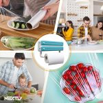 Dispenser 3 in 1 pentru folie stretch/aluminiu/hartie NEXTLY, pentru bucatarie, prindere cu adeziv, 35.8x18.4cm, alb - imagine 8