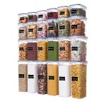 Set 24 recipiente pentru depozitare alimente NEXTLY, 4 marimi 0.8/1.2/1.6/2.4 litri, etansare puternica, anti-scurgere, compatibil cu microunde/frigider, etichete reutilizabile, material PP fara BPA, transparent