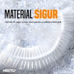 Set 100 pungi alimentare cu elastic NEXTLY, rezistenta la temperaturi intre -60°C si 110°C, material sigur PE, 30cm diametru, transparent - imagine 7