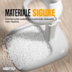 Suport reglabil copii pentru baie NEXTLY, stand de dus pentru mentinerea copilului in pozitie verticala, brate extensibile, utilizare fato-verso, baza stabila, covoras si scaunel anti-alunecare, inaltime ajustabila 50-63cm, alb-gri - imagine 7