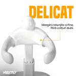 Suport reglabil copii pentru baie NEXTLY, stand de dus pentru mentinerea copilului in pozitie verticala, brate extensibile, utilizare fato-verso, baza stabila, covoras si scaunel anti-alunecare, inaltime ajustabila 50-63cm, alb-gri - imagine 4