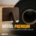 Rola Tapet autoadeziv 3D premium tip Riflaj NEXTLY, imitatie lemn, rezistent la apa, spuma moale si pvc, 5 mm grosime, adeziv puternic, 58x300cm, maro nuc inchis - imagine 8