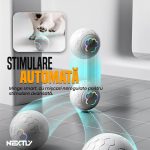 Minge interactiva caini/pisici NEXTLY, miscari automate/neregulate, 2 moduri, lumini RGB, incarcare USB, material sigur, 5.6cm diametru, gri - imagine 3