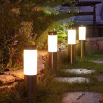 Lampa solara de exterior cu tarus NEXTLY, pentru gradina, decorativa, lumina calda/rece, senzor de lumina, waterproof, cilindrica, argintiu-alb - imagine 12