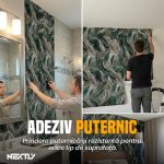 Rola tapet autoadeziv premium NEXTLY, marmura gri-verde, waterproof, ajustabil, adeziv puternic, usor de montat, acoperire 3.6 mp, 120x300 cm, 2.5 mm grosime, gri-verde - imagine 7