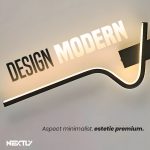 Aplica de perete NEXTLY, pentru interior, LED, lumina calda, 2 surse de iluminare, montaj vertical/orizontal, design modern, aluminiu-silicon, 61.5x12cm, negru - imagine 6