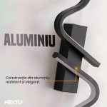 Aplica de perete NEXTLY, pentru interior, LED, lumina calda, 2 surse de iluminare, montaj vertical/orizontal, design modern, aluminiu-silicon, 61.5x12cm, negru - imagine 7