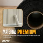Rola tapet autoadeziv 3D premium tip riflaj NEXTLY, imitatie lemn, rezistent la apa, spuma moale si pvc, 3 mm grosime, adeziv puternic, 60x300cm, bej deschis alb - imagine 8