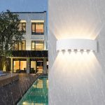 Aplica LED de perete, NEXTLY, 12 Leduri, lumina sus si jos, iluminat exterior si interior, 12W, 3000K, lumina calda, IP65, aluminiu, alb - imagine 10