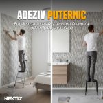 Rola tapet autoadeziv premium NEXTLY, marmura gri-auriu, waterproof, ajustabil, adeziv puternic, usor de montat, acoperire 3.6 mp, 120x300 cm, 2.5 mm grosime, gri-auriu - imagine 9