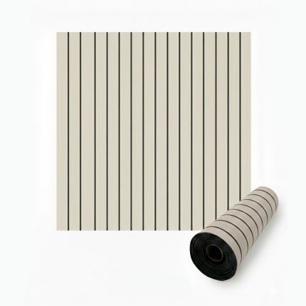 Rola tapet autoadeziv 3D premium tip riflaj NEXTLY, imitatie lemn, rezistent la apa, spuma moale si pvc, 3 mm grosime, adeziv puternic, 60x300cm, bej deschis alb