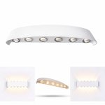 Aplica LED de perete, NEXTLY, 12 Leduri, lumina sus si jos, iluminat exterior si interior, 12W, 3000K, lumina calda, IP65, aluminiu, alb - imagine 12